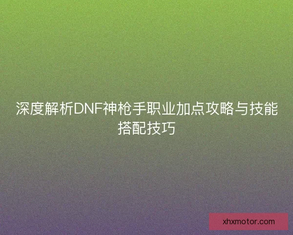 深度解析DNF神枪手职业加点攻略与技能搭配技巧