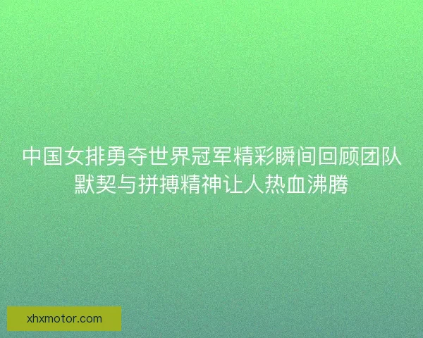 中国女排勇夺世界冠军精彩瞬间回顾团队默契与拼搏精神让人热血沸腾